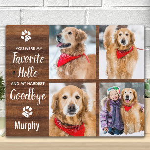 Rustic Paw Prints Personalised Pet Memorial Photo Plaque