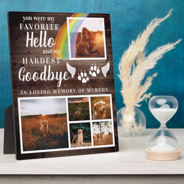 Rustic Paw Prints Personalised Pet Memorial Photo Plaque (Side)