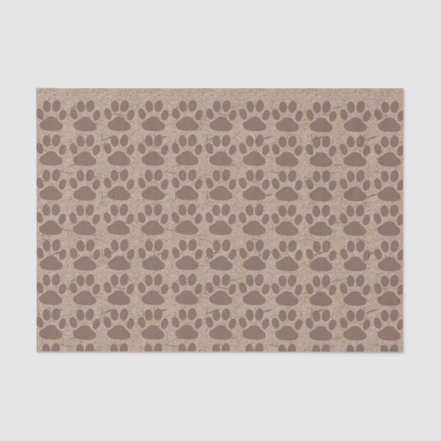 Rustic Paws Pattern Tissue Paper (Front)