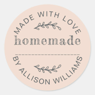 Rustic Peach Dust Homemade Baked Goods Classic Round Sticker