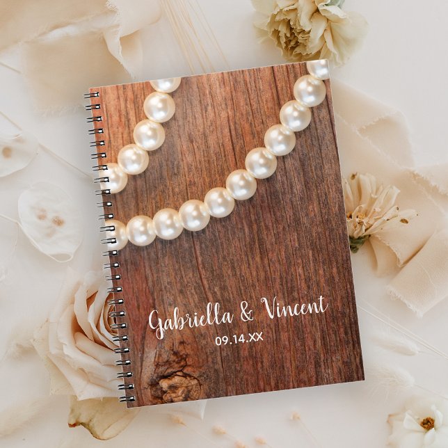 Rustic Pearls Barn Wood Country Wedding Guest Book (Creator Uploaded)