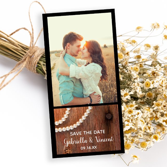 Rustic Pearls Country Barn Wedding Save the Date (Creator Uploaded)