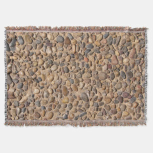 Rustic Pebble Stones Photo Throw Blanket