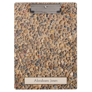 Rustic Pebble Stones Photo with Custom Text Clipboard