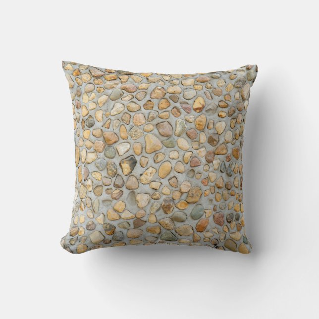 Rustic Pebblestone Wall  Cushion (Front)