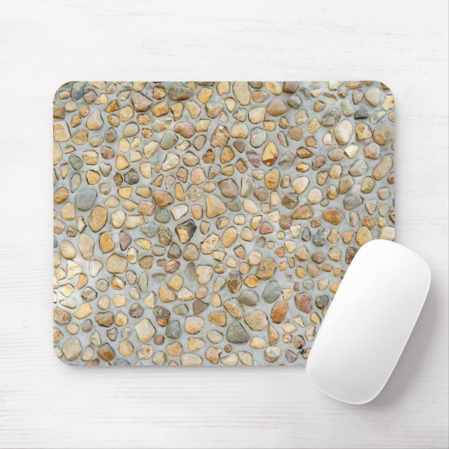 Rustic Pebblestone Wall  Mouse Pad (With Mouse)