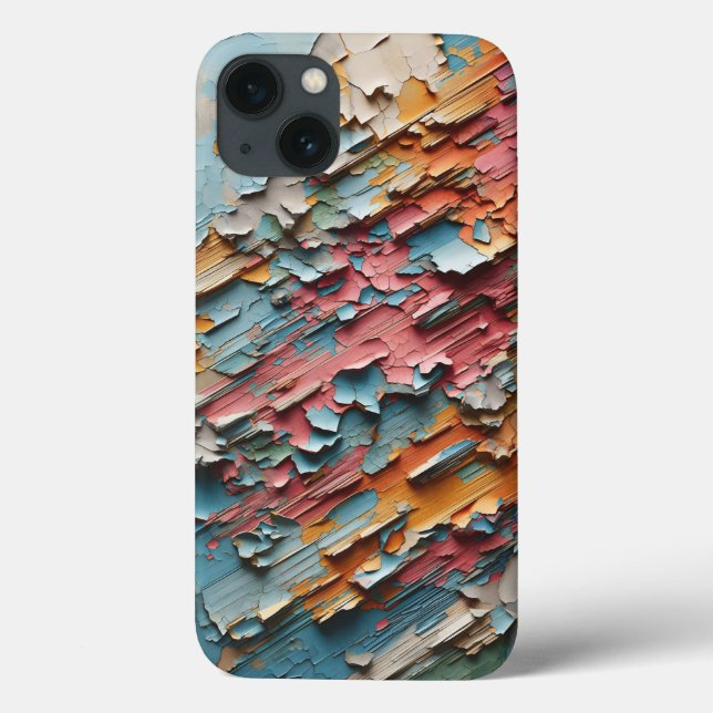 Rustic Peeling Paint Abstract Phone Case  Colourfu (Back)