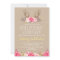 Rustic Peony and Deer Antler Wedding Invitations