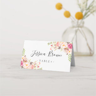Rustic Peony floral Place Card