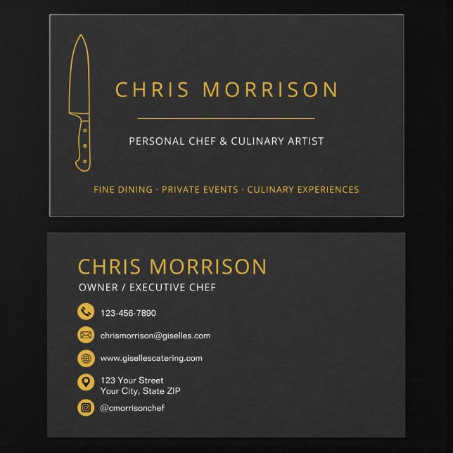 Rustic Personal Chef Catering Knife Business Card (Creator Uploaded)
