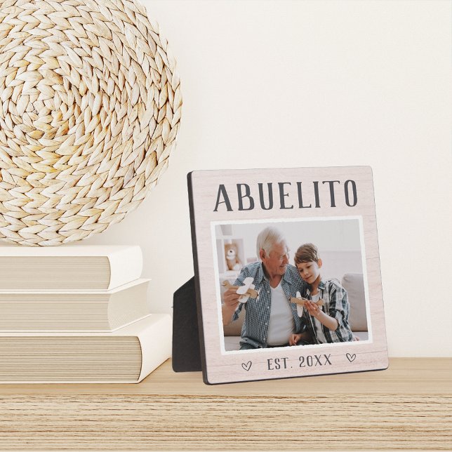 Rustic Personalised Abuelito Grandpa Photo Plaque (Creator Uploaded)