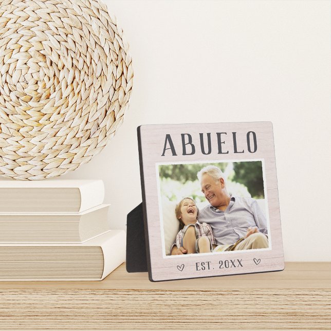 Rustic Personalised Abuelo Grandpa Photo Plaque (Creator Uploaded)