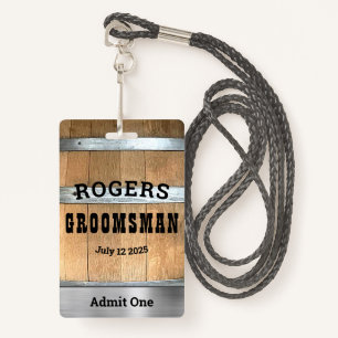 Rustic Personalised Bachelor Party ID Badge