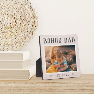 Rustic Personalised Bonus Dad Stepfather Photo Plaque