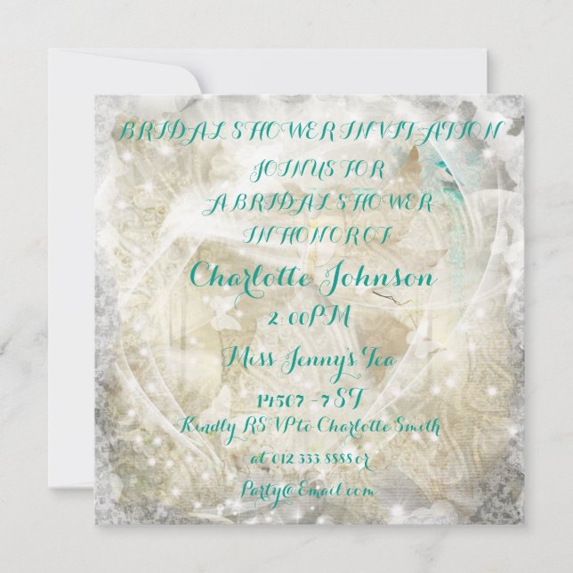 Rustic Personalised Bridal Shower Invitation (Front)
