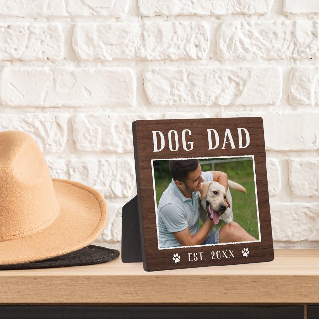 Rustic Personalised Dog Dad Photo Plaque (Creator Uploaded)