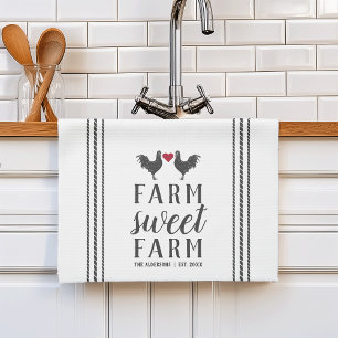 Rustic Personalised Farm Sweet Farm Tea Towel