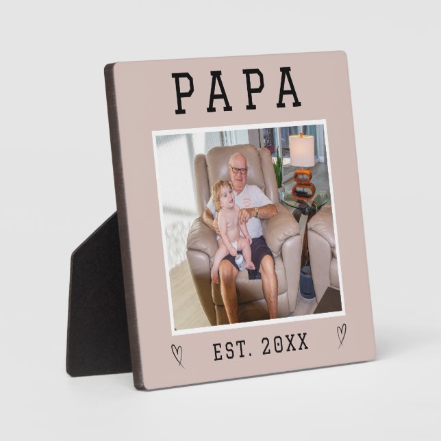 Rustic Personalised Grandpa Photo Plaque (Front)