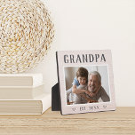 Rustic Personalised Grandpa Photo Plaque<br><div class="desc">Custom grandpa plaque for Father's Day,  birthdays,  or Grandparents Day features a favourite photo of his grandchild or grandkids with "Grandpa" above in rustic lettering. Personalise with the year he became a grandfather beneath,  or add a custom message or name.</div>