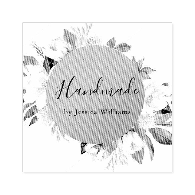 Rustic Personalised Hand Made By Rubber Stamp (Imprint)