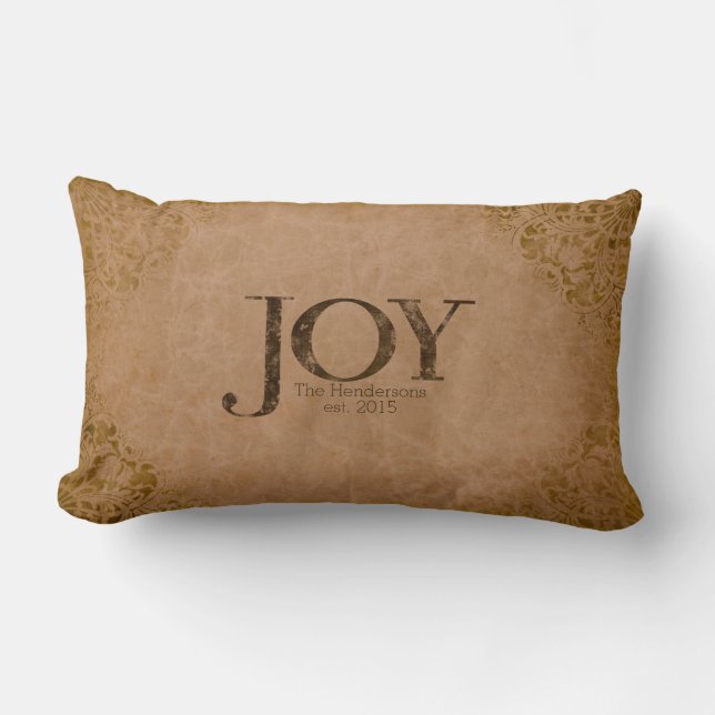 Rustic Personalised Joy Pillow (Front)