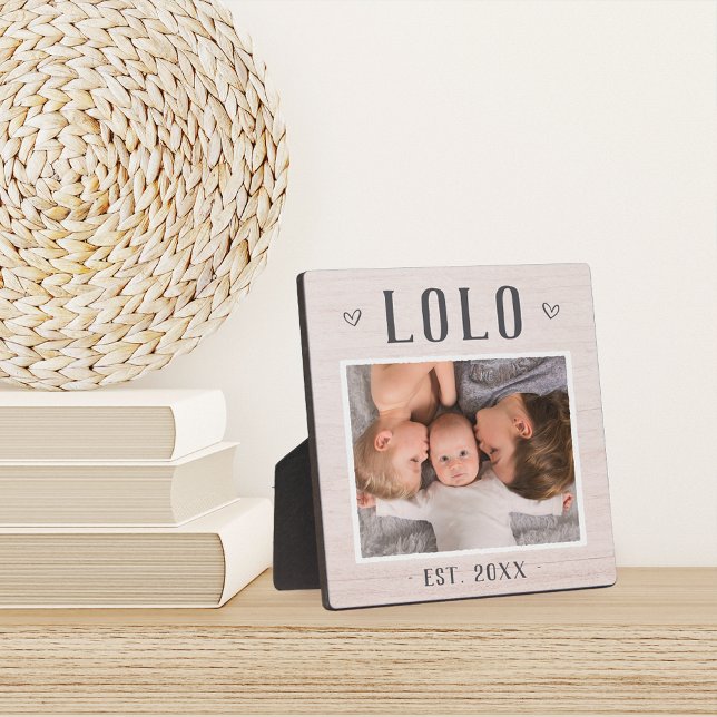Rustic Personalised Lolo Grandpa Photo Plaque (Creator Uploaded)