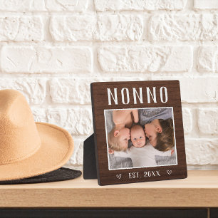 Rustic Personalised Nonno Grandpa Photo Plaque
