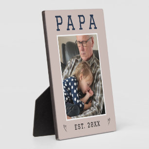 Rustic Personalised Papa & Grandpa Photo Plaque