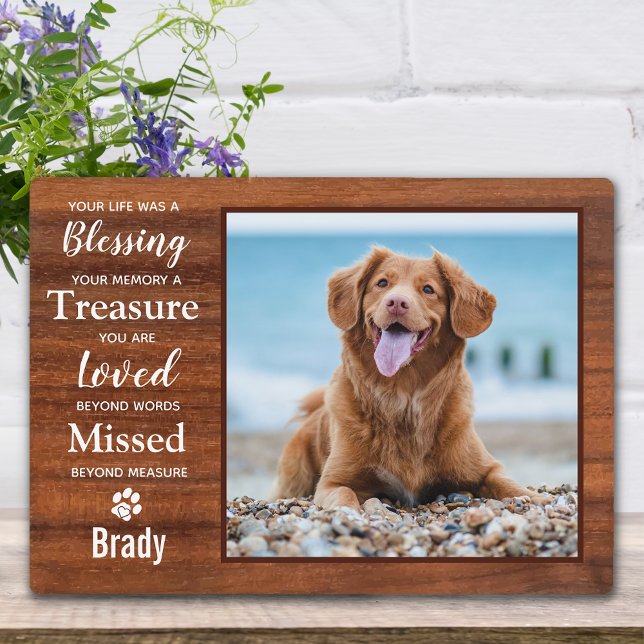 Rustic Personalised Paw Print Pet Memorial Plaque (Creator Uploaded)