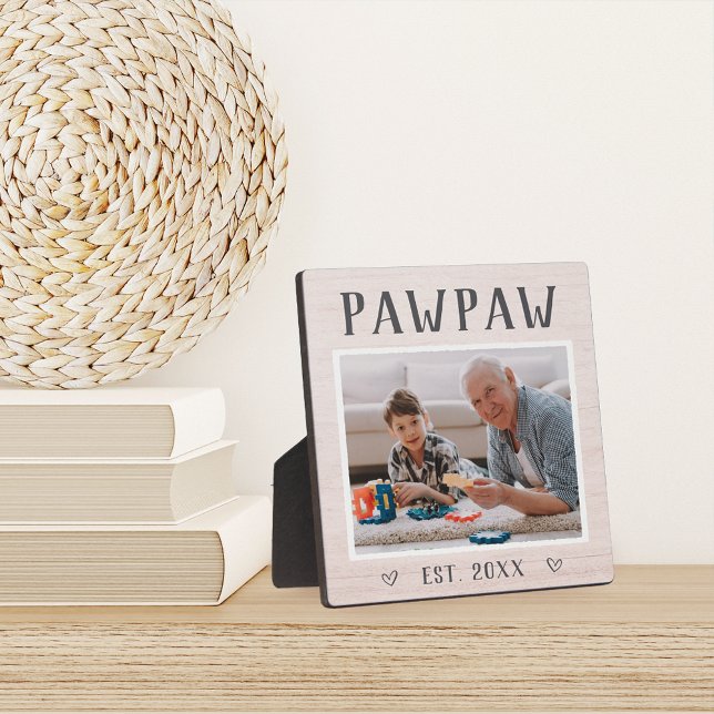 Rustic Personalised Pawpaw Grandpa Photo Plaque (Creator Uploaded)
