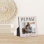 Rustic Personalised Pepaw Grandpa Photo Plaque<br><div class="desc">Custom grandpa plaque for Father's Day,  birthdays,  or Grandparents Day features a favourite photo of his grandchild or grandkids with "Pepaw" above in rustic lettering. Personalise with the year he became a grandfather beneath,  or add a custom message or name.</div>