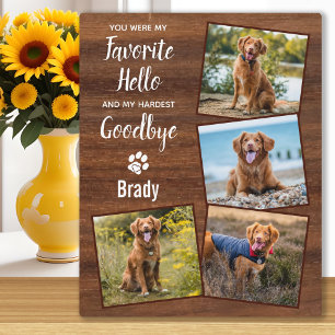 Rustic Personalised Photo Collage Pet Memorial Plaque
