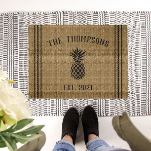 Rustic Personalised Pineapple Doormat