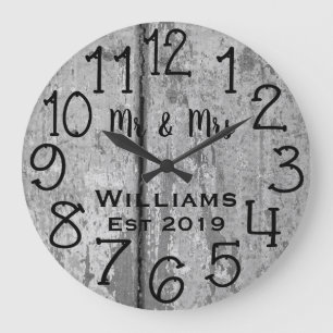 Rustic Personalised Teal Distressed Wood Custom Large Clock