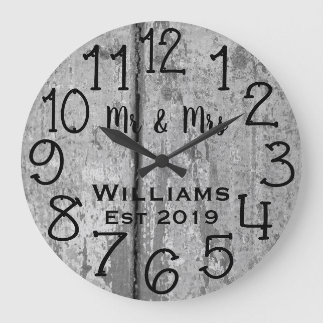 Rustic Personalised Teal Distressed Wood Custom Large Clock (Front)
