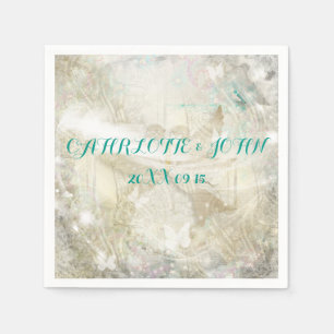 Rustic Personalised Wedding Napkins