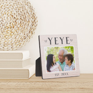 Rustic Personalised Yeye Grandpa Photo Plaque