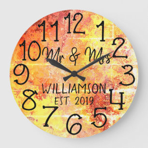 Rustic Personalized Distressed Rust Custom Large Clock