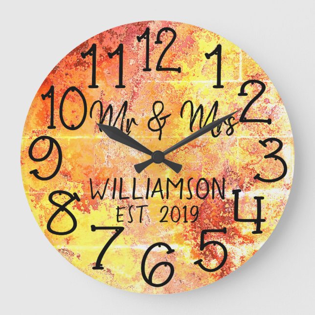 Rustic Personalized Distressed Rust Custom Large Clock (Front)