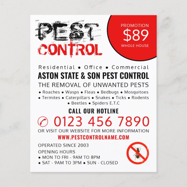 Rustic Pest Control Advertising Flyer (Front)