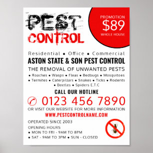 Rustic Pest Control Advertising Poster