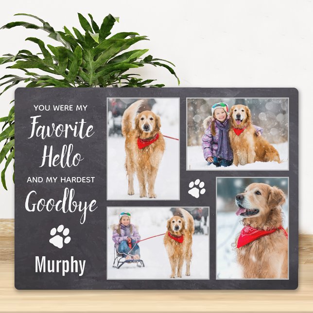 Rustic Pet Dog Memorial Keepsake Photo Collage Plaque (Creator Uploaded)