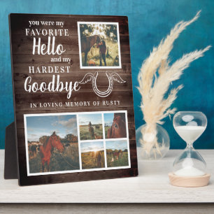 Rustic Pet Horse Personalised Memorial Photo Plaque
