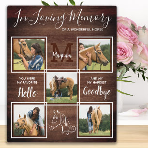 Rustic Pet Horse Personalised Memorial Photo Plaque