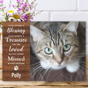 Rustic Pet Loss Cat Memorial Plaque