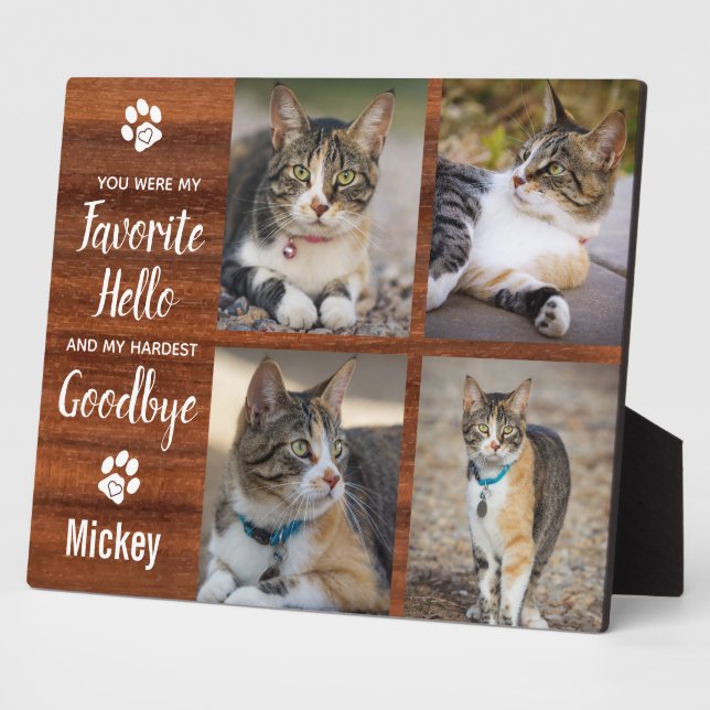 Rustic Pet Loss Cat Memorial Plaque (Side)