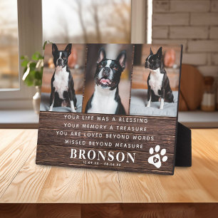 Rustic Pet Loss Memorial Quote & Photo Collage Plaque