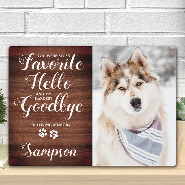 Rustic Pet Loss Personalised Pet Memorial Photo Plaque (Creator Uploaded)