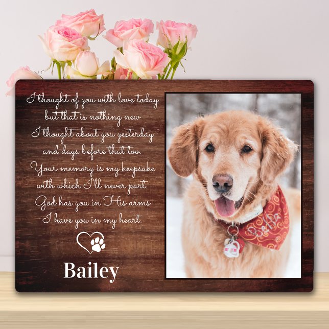 Rustic Pet Loss Sympathy Poem Dog Memorial Photo Plaque (Creator Uploaded)