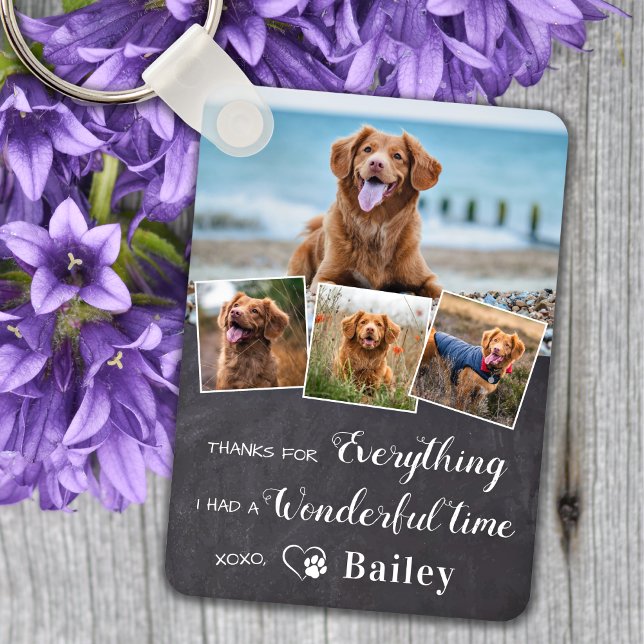 Rustic Pet Memorial From The Dog 4 Photo Keepsake Key Ring (Creator Uploaded)